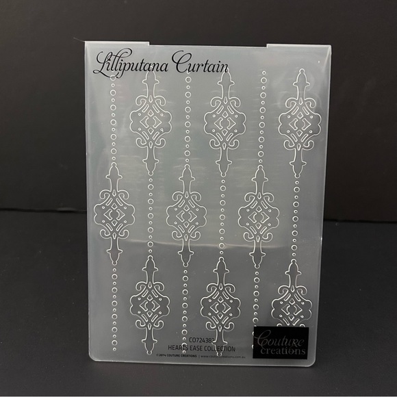 Couture Creations 4” x 6” embossing folder - LILLIPUTANA CURTAIN - Picture 4 of 7